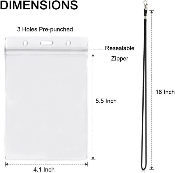 4x6Inch Extra Large Passport Holders ID Badge PVC Card Holder with Lanyards Fill for Passports by ALMHPVC (3Pack Black Lanyards)