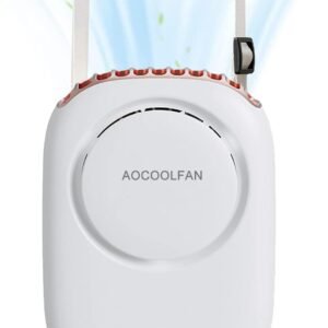 Portable Neck Fan, Mini Small Personal Handheld Fan USB Rechargeable 3 Speed for Girls Boys Woman Eyelash Travel Home Office Outdoor (White)