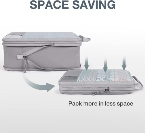 BAGSMART 6 Set Compression Packing Cubes - Lightweight Travel Essentials, Durable Luggage Organizer - Image 5