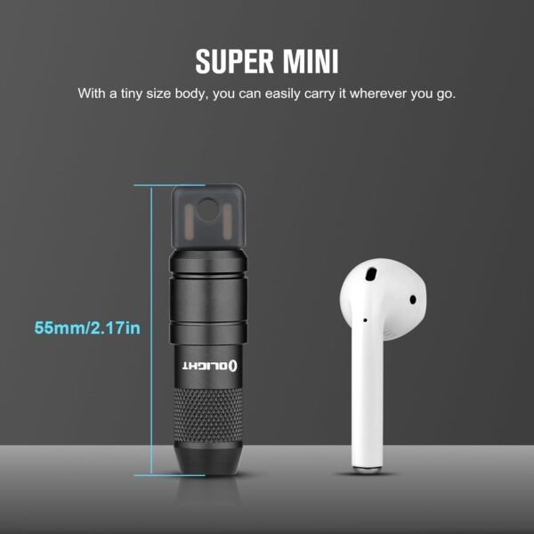 OLIGHT IMINI 2 EDC Rechargeable Keychain Flashlight, 50 Lumens Compact and Portable Mini LED Keyring Lights with Built-in Battery Ideal for Everyday Carry and Emergencies (Black) - Image 6