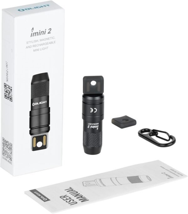 OLIGHT IMINI 2 EDC Rechargeable Keychain Flashlight, 50 Lumens Compact and Portable Mini LED Keyring Lights with Built-in Battery Ideal for Everyday Carry and Emergencies (Black) - Image 9
