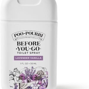 Poo-Pourri Before-You-Go Toilet Spray, Lavender Vanilla, 1 Fl Oz Pocket Travel Size - Lavender, Vanilla and Citrus