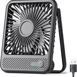 Koonie USB Desk Fan, Strong Wind Ultra Quiet Small Personal Fan with 180° Tilt Folding and 3 Speeds Adjustable, USB-C Corded Powered Mini USB Fan for Office Desktop Bedroom, NO BATTERY