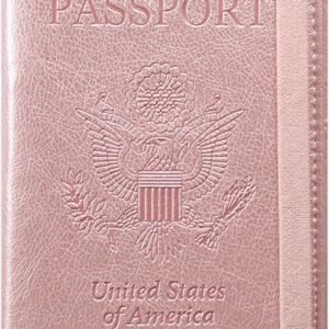 ACdream RFID Blocking Passport Holder Travel Wallet - Premium PU Leather Cover Passport Book with Card Holder, Pen Slot, Keep Organization, and Travel Essentials for Women and Men