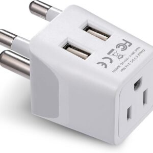 Ceptics South Africa, Botswana Travel Adapter Plug With Dual USB + USA Input - Type M - Ultra Compact - Safe Grounded Perfect for Cell Phones, Laptops, Camera Chargers and More (CTU-10L)