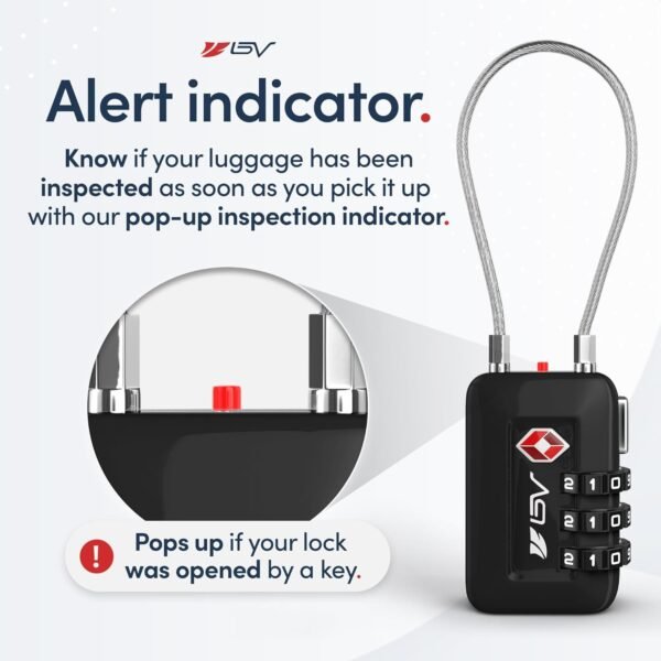 TSA Accepted Luggage Travel Lock, Set-Your-Own Combination Lock for School Gym Locker, Luggage Suitcase Baggage Locks, Filing Cabinets, Toolbox, Case (Black, 2 Pack) - Image 4