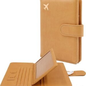 Deziliao Passport Holder for Women and Men, Passport Holder Card Slots, RFID Blocking Passport Wallet, Travel Essentials Cute Passport Cover Passport Case (Brown)