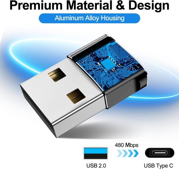𝟒𝐏𝐚𝐜𝐤 𝐔𝐩𝐠𝐫𝐚𝐝𝐞𝐝 USB to USB C Adapter,Type-C Female to A Male Car Charger OTG Converter for Apple Watch Ultra 8 9 10,iPhone 16 15 14 13 Pro Max,Samsung S24,Nintendo Switch,AirPods,iPad,Car - Image 6