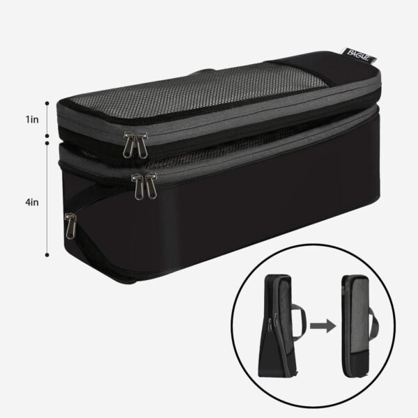 BAGAIL 4 Set/6 Set/8 Set Compression Packing Cubes Travel Accessories Expandable Packing Organizers(Black HalfMesh 6 Set) - Image 6