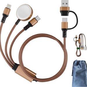 Multi 3 in 2 Charging Cable for Apple Watch Charger, Travel for iPhone Charger USB C Lightning Fast Charging Cable Compatible with iWatch Ultra/SE/9/8/7/6/5/4/3/2/1 & iPhone 15/14/13/12/11/Galaxy S23