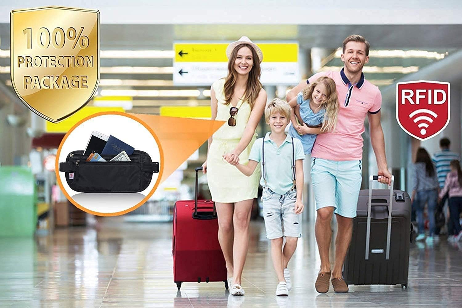 Passport Holder - Money Belt Secure Hidden Travel Wallet Undercover Fanny Pack with RFID Blocking - Image 7