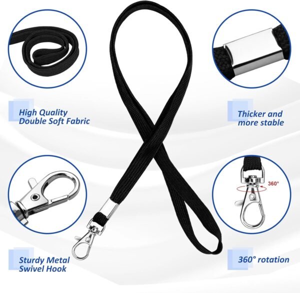 3 Pack Clear Plastic Passport Badge Holders with Lanyard, 4x6 Inch Vertical No Zipper ID Card Holder with Black Lanyard Extra Large ID Badge Holder for Passport - Image 4
