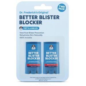 Dr. Frederick's Original Better Blister Blocker - 0.9 oz - 2 Sticks - Anti-Chafing Stick - Anti Friction Balm for Blister Prevention - Great for Travel, Walks, Runs, Theme Parks, and Comfort