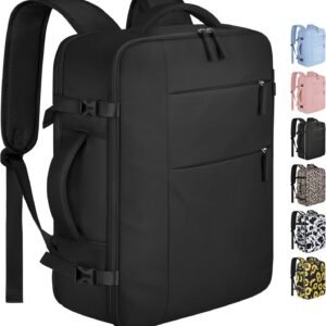 Capolo Travel Backpack for Women Men Waterproof Laptop Backpack Airlines Approved Carry On Backpack Bag Computer Bookbag for Business, Work, Traveling Fits 15.6 Inch Laptop(Black Zipper)