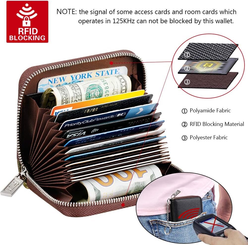 FurArt Credit Card Wallet, Zipper Business Card Holder for Women, RFID Blocking, KeyChain Wallet, Compact Size - Image 5