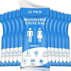 DIBBATU Disposable Urine Bag, 12/24 PCS Pee Bags for Travel for Women/Men, 800ML Emergency Portable Urinal Bag and Vomit Bags, Unisex Urinal Bag for Camping, Traffic Jams, Pregnant, Patient, Kids