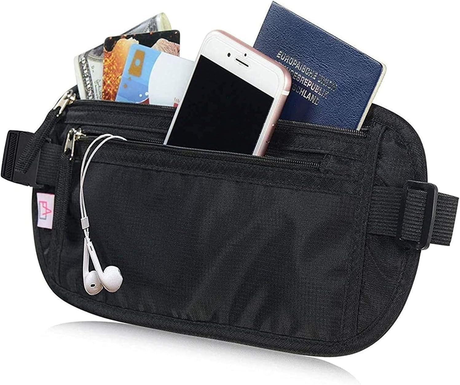 Passport Holder - Money Belt Secure Hidden Travel Wallet Undercover Fanny Pack with RFID Blocking - Image 2