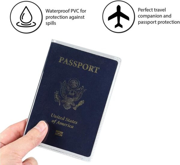 5 Pack Clear Passport Cover, Clear Passport Holder Travel Document Organizer, Plastic US Passport Hold - Image 3