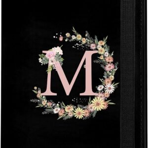 Cute Passport Holder and Holder Combo Passport Cover with RFID Blocking Women Men Compatible Wallet Credit Card Protector (Initial Monogram-M)