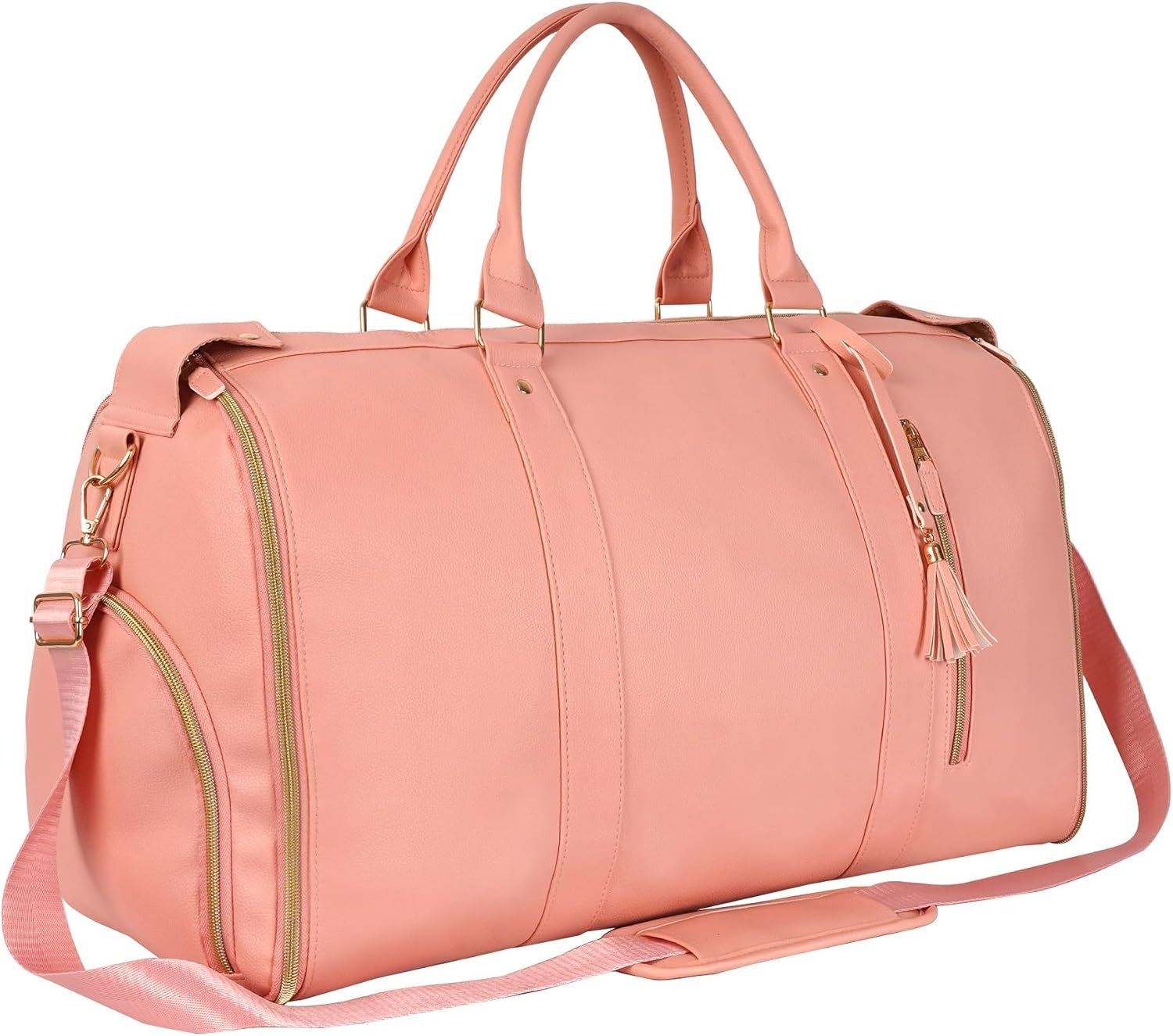 Luhxe Travel Convertible Carry On Garment Bag with Shoe Pouch & Detachable Shoulder Strap - Rose