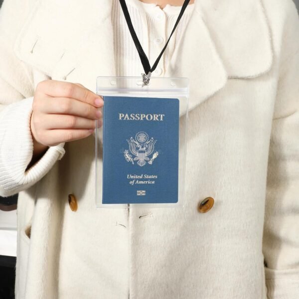 3 Pack 4x6inch Extra Large Passport Holders ID Badge PVC Card Holder with Black Lanyards, Clear Passport Cover Waterproof Lanyard Card Holder Passport Sleeve Protector for Cruise Credit Card Ticket - Image 6