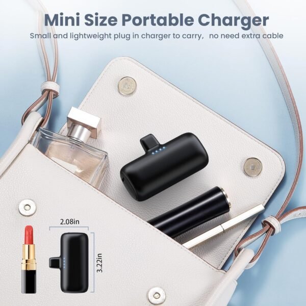 [2-Pack] Mini Portable Charger for iPhone,5200mAh Ultra Compact PD Fast Charging Power Bank,Plug-in Battery Pack Travel Cordless Phone Charger,Compatible with iPhone 14/14Pro/13/12/11/X/8/7/6plus etc - Image 6