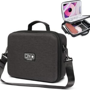 Luxtude Electronic Organizer Travel Case Large, Hard Case for Electronics, EVA Tech Organizers, Travel Cable Bag with Shoulder Strap, Charger Organizers Carrying Cases for iPad(Up to 11’’)