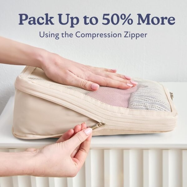 VANDEL Space-Saving Compression Packing Cubes for Women, Men, Compressible Carry On Suit Case Organizer Luggage Packing Cubes for Travel Organizer Bags for Luggage and Backpacks, Suitcase Cube - Image 2