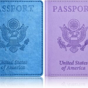 Eoehro 2Pack Passport Holder Wallet Cover Case, Travel Essentials for Women and Men