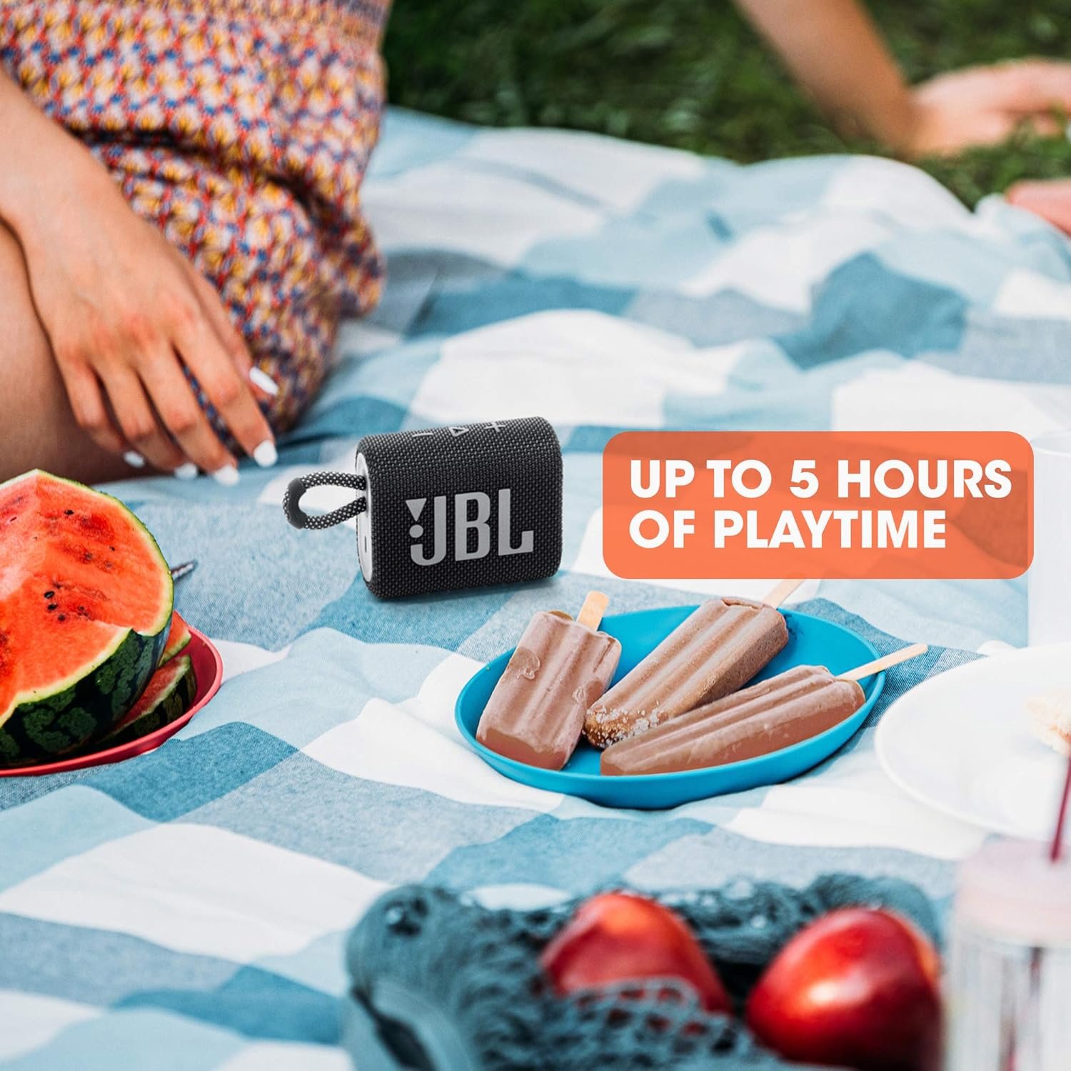 JBL Go 3 - Portable Mini Bluetooth Speaker, big audio and punchy bass, IP67 waterproof and dustproof, 5 hours of playtime, speaker for home, outdoor and travel (Grey) - Image 4