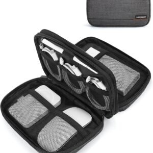 BAGSMART Electronic Organizer Travel Case, Cord Organizer Travel Cable Bag, Charger Pouch, Tech Pouch as Travel Accessories, for Phone, Power Bank, SD Card (Black)