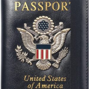 Passport Holder For Men Passport Cover Case Women Travel Wallet Case Passport Cards Protector Leather Card Case RFID Blocking Travel Accessories Document Organizer (Black)