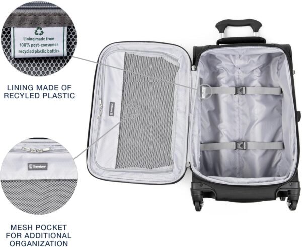 Travelpro Maxlite 5 Softside Expandable Carry on Luggage with 4 Spinner Wheels, Lightweight Suitcase, Men and Women, Black, Carry On 21-Inch - Image 5