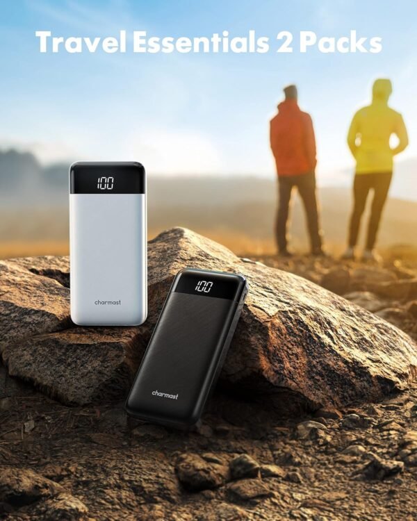 2 Packs Portable Chargers with Built in Cables, 2PCS Slim 10000mAh Travel Essentials Battery Pack 6 Outputs 3A Power Banks for iPhone Samsung Pixel LG Moto iPad - Image 7