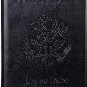 TIGARI Passport Holder for Travel, Slim Passport Cover for Women Men, Leather Passport Case Protector with Waterproof Slot, Family Vacation Plane Cruise Travel Essentials