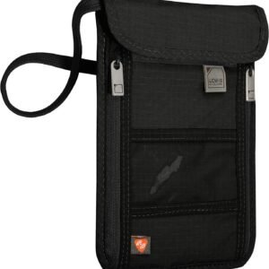 Lewis N. Clark RFID Blocking Stash Neck Wallet, Travel Pouch + Passport Holder for Women & Men, Black, One Size